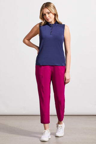 PERFORMANCE UPF 50+ SLEEVELESS MOCK NECK TOP WITH QUARTER ZIP-Jet blue