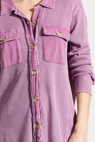 VINTAGE WASH COTTON SHACKET-Grape