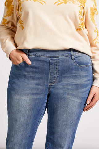 alt view 2 - AUDREY PULL-ON FLARE JEANS-River blue