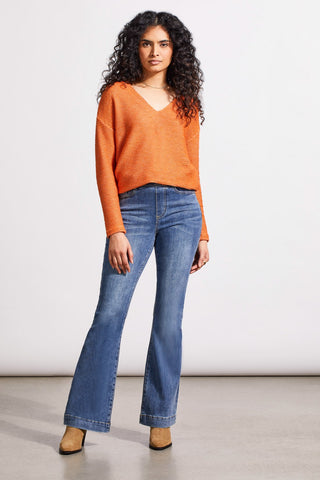 alt view 1 - AUDREY PULL-ON FLARE JEANS WITH 5 POCKETS-River blue