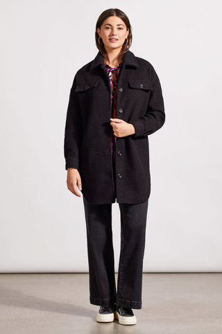 alt view 1 - BOILED WOOL JACKET WITH POCKETS-Black