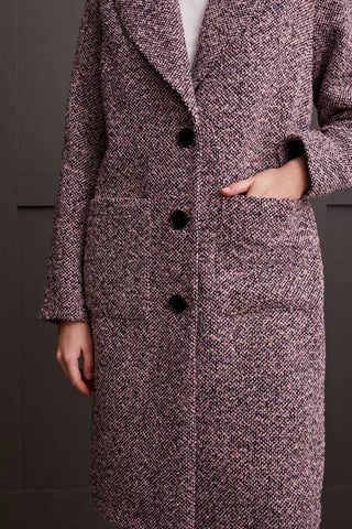 alt view 3 - BOUCLE DUSTER COAT-Pink lady