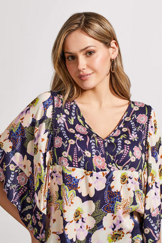 alt view 2 - COMBO PRINT CHALLIS BLOUSE WITH FLOWY SLEEVES-Nightfall