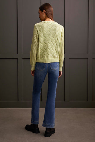 alt view 3 - DOLMAN CREW NECK SWEATER WITH SPECIAL WASH-Lt. pistachio