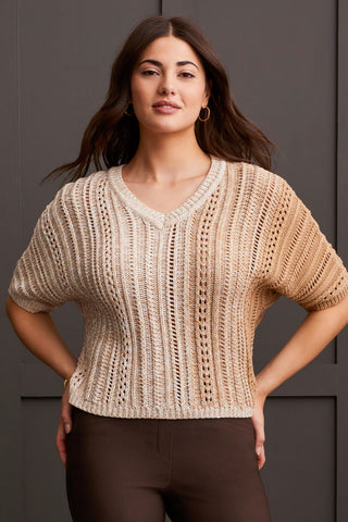 alt view 1 - DOLMAN LOOSE FIT SWEATER-H tan