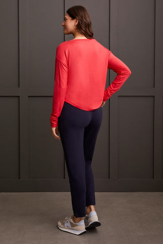 alt view 3 - FRENCH TERRY CREW NECK TOP WITH SIDE RUCHING-Grenadine