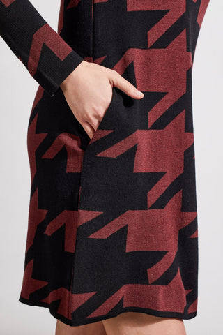 alt view 2 - FUNNEL NECK JACQUARD SWEATER DRESS-Rum