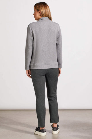 alt view 3 - FUNNEL NECK TOP WITH POCKETS-Grey mix