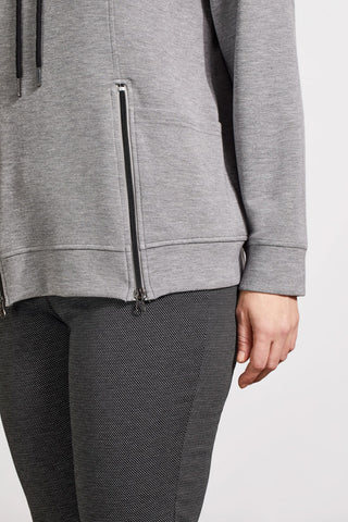 alt view 4 - FUNNEL NECK TOP WITH POCKETS-Grey mix