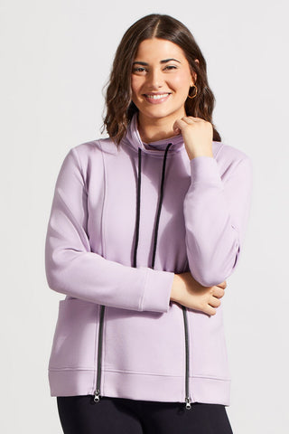 alt view 1 - FUNNEL NECK TOP WITH POCKETS-Orchid