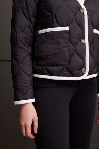 alt view 4 - LIGHTWEIGHT QUILTED PUFFER JACKET-Black