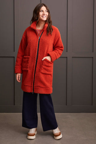 alt view 1 - LIGHTWEIGHT SHERPA COAT-Auburn