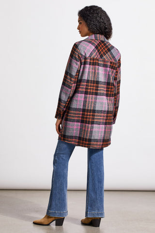 alt view 4 - LONG PLAID SHACKET-Burntorange