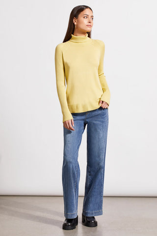 alt view 3 - LONG SLEEVE TURTLENECK SWEATER-Celery