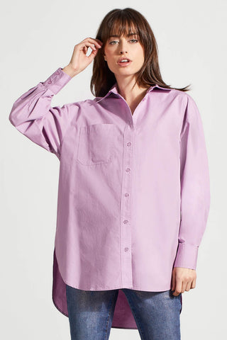 alt view 1 - LOOSE FIT BUTTON-UP SHIRT-Lavender blush