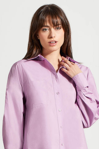 alt view 2 - LOOSE FIT BUTTON-UP SHIRT-Lavender blush