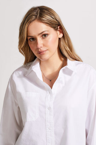 alt view 2 - LOOSE FIT BUTTON-UP SHIRT-White