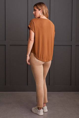 alt view 3 - MODAL JERSEY CREW NECK TOP-Walnut