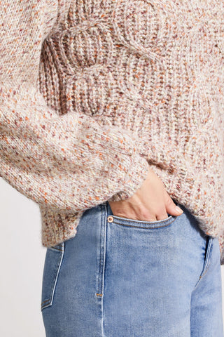 alt view 3 - OVERSIZED FUNNEL NECK SWEATER-Latte