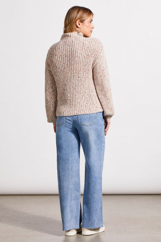 alt view 4 - OVERSIZED FUNNEL NECK SWEATER-Latte