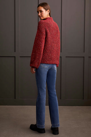 alt view 3 - OVERSIZED FUNNEL NECK SWEATER-Scarlet