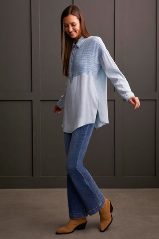 alt view 2 - POP-OVER DENIM TUNIC WITH TUCK DETAIL-Soft peri