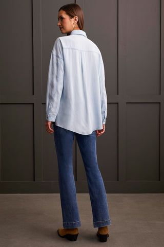 alt view 3 - POP-OVER DENIM TUNIC WITH TUCK DETAIL-Soft peri