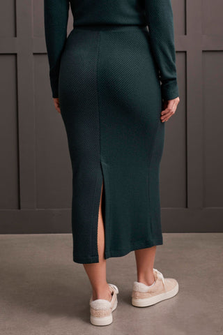 alt view 3 - PULL-ON MIDI SKIRT WITH ELASTIC WAIST-Alpine green