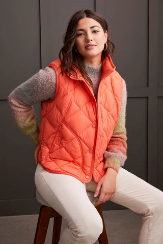 alt view 3 - QUILTED A-LINE PUFFER VEST-Azalea