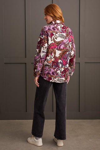 alt view 4 - QUILTED PAISLEY SHACKET-Magenta haze