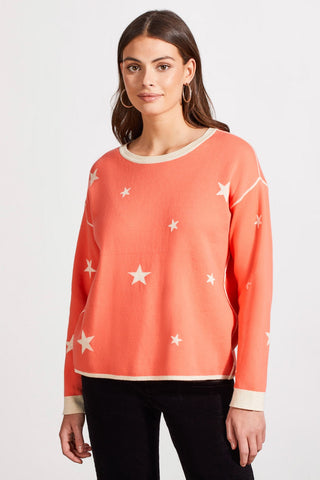 alt view 2 - REVERSIBLE COTTON CREW NECK SWEATER-Azalea