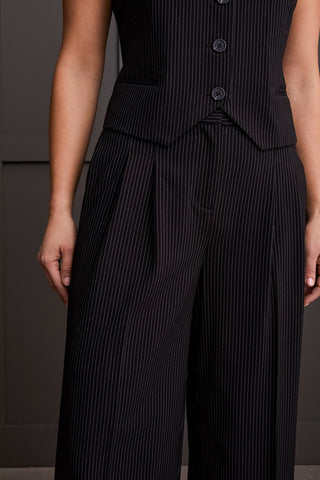 alt view 2 - SIGNATURE WAISTBAND PALAZZO TROUSER-Black