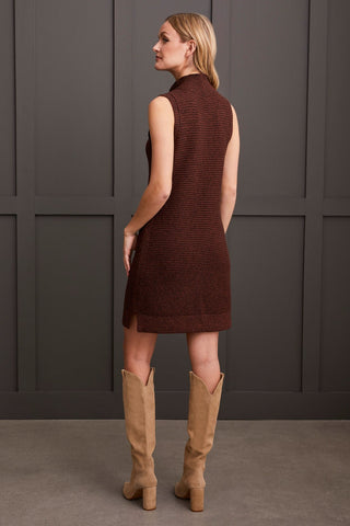 alt view 3 - SLEEVELESS SWEATER DRESS-Marsala