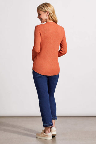 alt view 3 - SOFT WASHED WAFFLE HENLEY TOP WITH BUTTONS-H. burnt orange