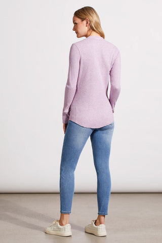 alt view 3 - SOFT WASHED WAFFLE HENLEY TOP WITH BUTTONS-H lavender blush