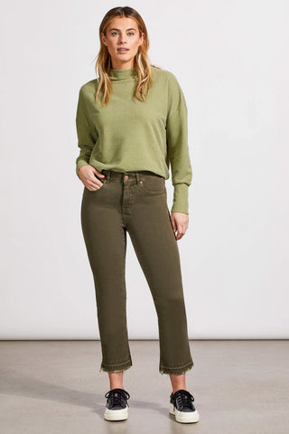 alt view 1 - SOPHIA CURVY MICRO FLARE JEANS-Olive