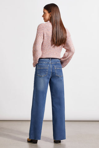 alt view 4 - SOPHIA CURVY WIDE LEG JEANS-Soft indigo