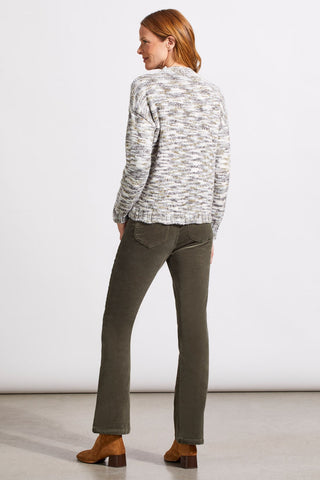 alt view 2 - SPACE DYE MOCK NECK SWEATER-Aloe