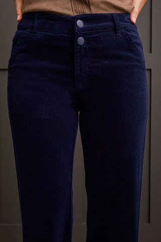 alt view 2 - STRETCH CORDUROY STRAIGHT LEG PANTS-Sapphire