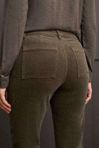 alt view 3 - STRETCH CORDUROY STRAIGHT LEG PANTS-Spinach