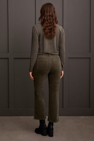 alt view 4 - STRETCH CORDUROY STRAIGHT LEG PANTS-Spinach