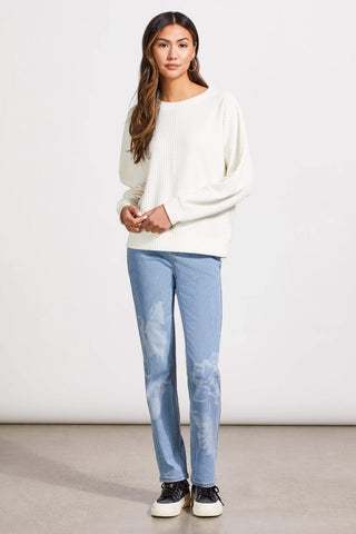 alt view 2 - TEXTURED KNIT DOLMAN SLEEVE TOP-Eggshell