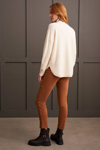 alt view 2 - TEXTURED MOCK NECK SWEATER-Moonstone