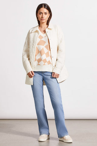 alt view 4 - V-NECK INTARSIA SWEATER-Beige