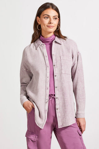 alt view 1 - WAFFLE BUTTON-UP SHIRT-Grape