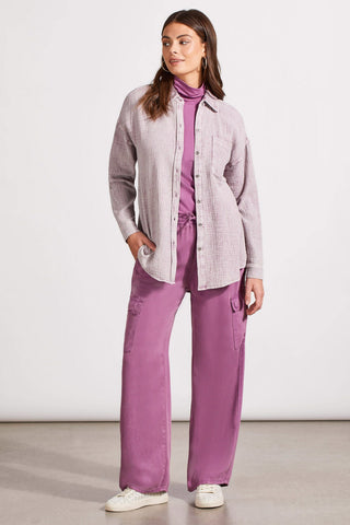 alt view 2 - WAFFLE BUTTON-UP SHIRT-Grape