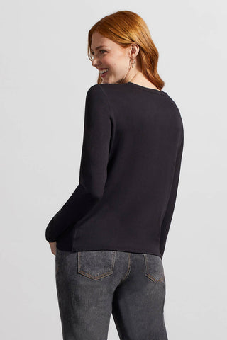 alt view 3 - FRENCH TERRY KNOT-FRONT TOP-Black